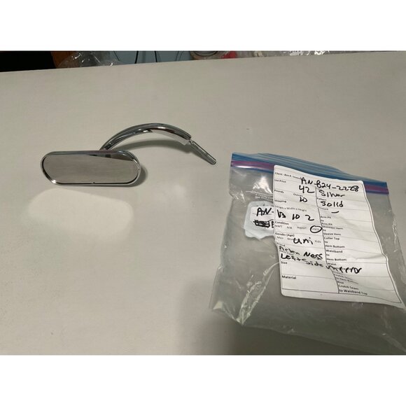 Arlen Ness Motorcycle Oval Micro Mirror Left Side Rear View Chrome - Picture 6 of 6